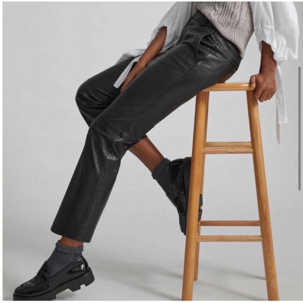 Anthropologie | Avec Les Files embossed croc leather pants